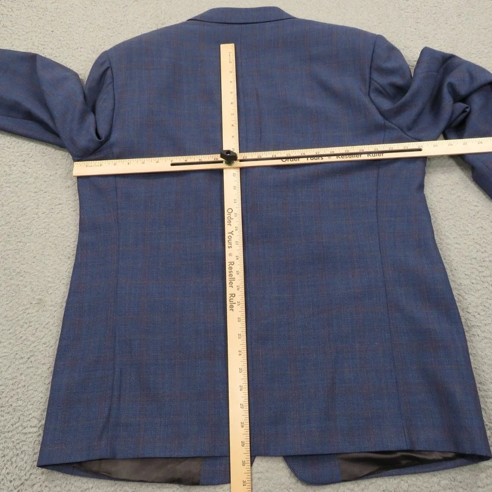 Lubiam Blazer 48R High Twist Virgin Wool 3/2 Roll Check Sport Coat LMB 1911 Mens
